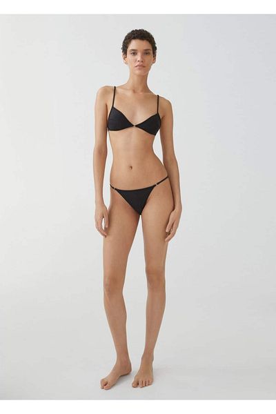 MANGO Woman Detailliertes Metallic-Bikinioberteil