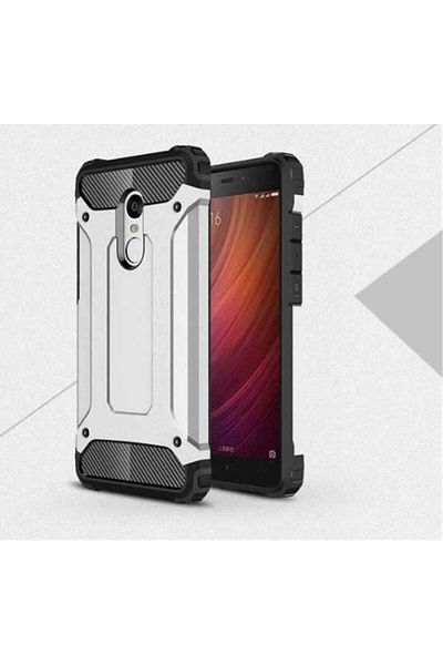 kilifone Xiaomi Redmi Note 4X Compatible - Case Double Layer Armor Tank Crash Military Cover - Grey - T2498
