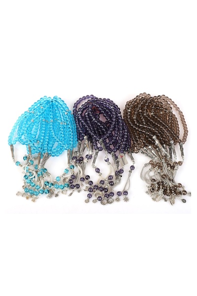 Hediyeleşin 8 ملم. مسبحة زجاجية - 33 قطعة، 20 قطعة