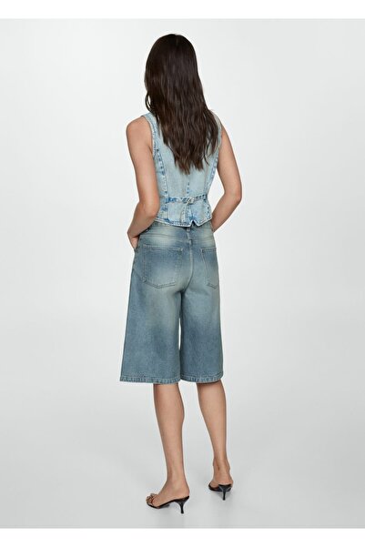 MANGO Woman Bol kesim denim bermuda şort