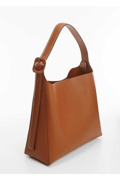 MANGO Woman Shopper táska csat részletekkel