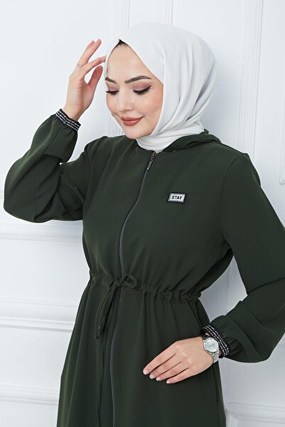 hafsamina Διχτυωτή κουκούλα δεμένη Ferace Khaki HM2360