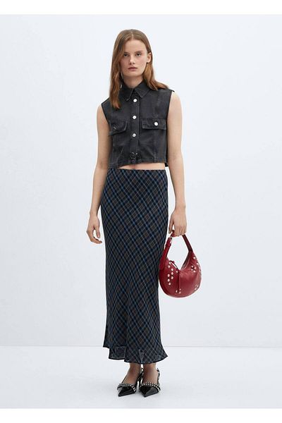 MANGO Woman Crop Denim Vest