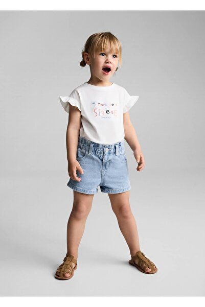 MANGO Baby Paperbag denim şort