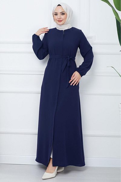 hafsamina Ferace Navy Blue με κρυφή πατιλέτα HM2361