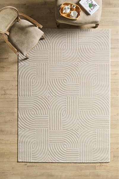 Red Halı Motifli Bej Modern Yumuşak Polipropilen Jüt Halı Salon Oturma Odası ...