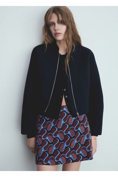 MANGO Woman Jachetă bomber cu fermoar