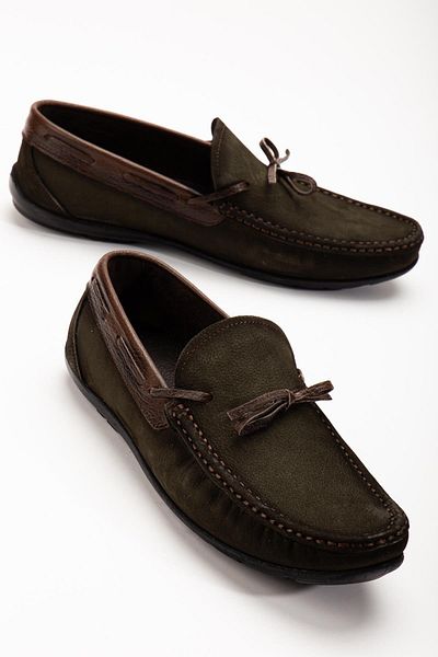 Dilimler Ayakkabı Green Men's Casual Rock - Genuine Leather Nubuck Laces