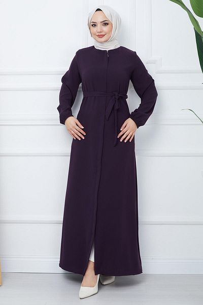 hafsamina Ferace Plum με κρυφή πατιλέτα HM2361