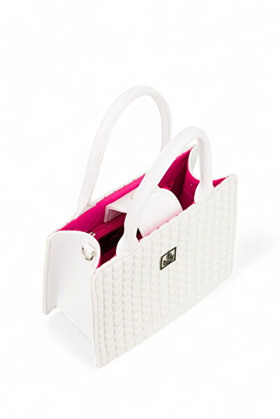 Bilik Deri Geantă de mână pentru femei Scuba White BLKF CUBA