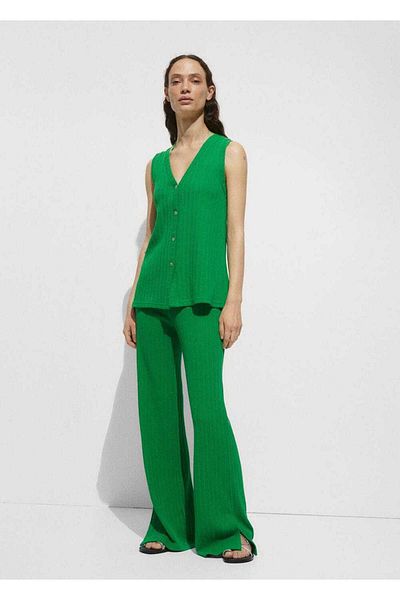 MANGO Woman Crochet Buttoned Vest