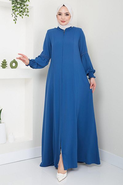 hafsamina Handle Embroidered Ferace Indigo HM2412