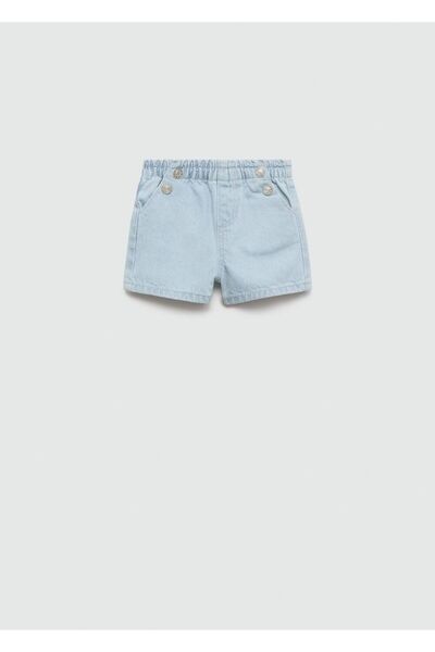 MANGO Baby Beli elastik kot şort