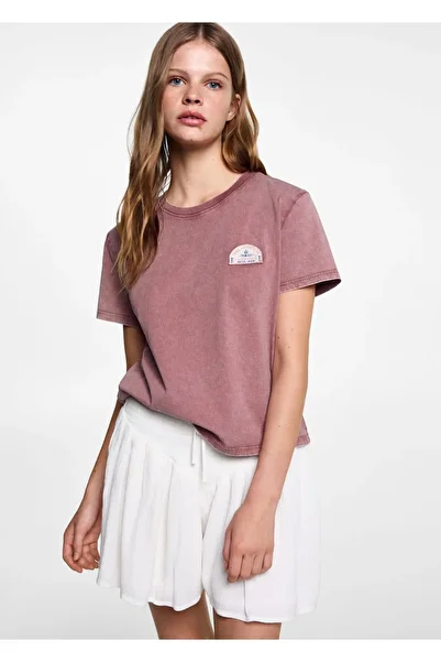 Mango Teen Tricou din bumbac cu model barca