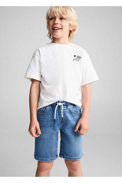 MANGO Kids Bermuda-Jeansshorts mit elastischem Bund