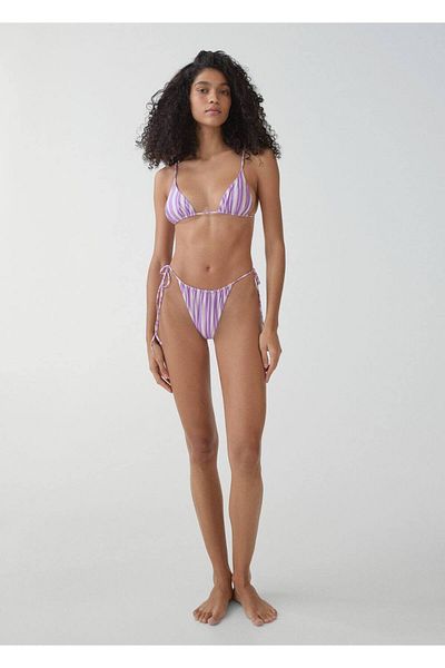 MANGO Woman Gestreiftes Bikinihöschen – Stilvolles Design