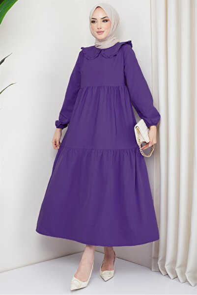 hafsamina Rochie Hijab Guler Bebeluş Mov