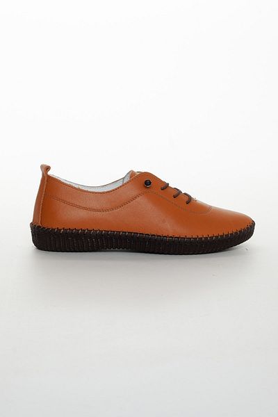 Dilimler Ayakkabı Genuine Leather Orthopedic Saddled Tan Large Size Women's Shoes Daily