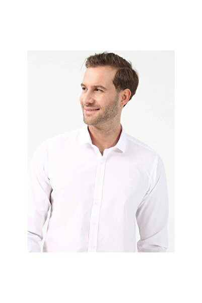 SÜVARİ Wonder White Long Men's Shirt - Regular Fit Gm 1001400280