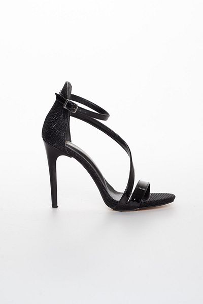 Dilimler Ayakkabı Platform Tekband Black Women's Heeled Evening Dress Shoes