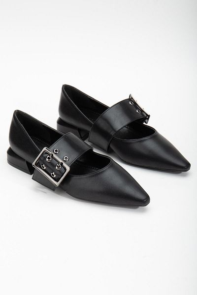 Dilimler Ayakkabı Black Women's Short Heeled Thick Helmet Shoes