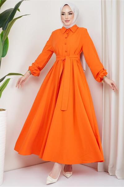 hafsamina Φόρεμα με ζώνη Mevlana Πορτοκαλί
