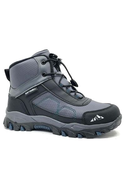 KCMN Cool Alfa Rubber Sole Αντιολισθητικές Softshell Outdoor Παιδικές Μπότες Γκρι