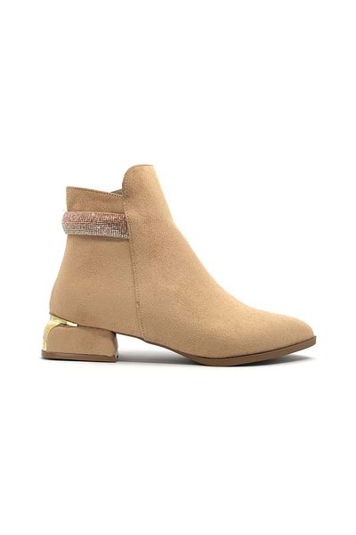 KCMN Feles Ankle Stone Classic Flat Sole Γυναικείες Μπότες Tan-suede