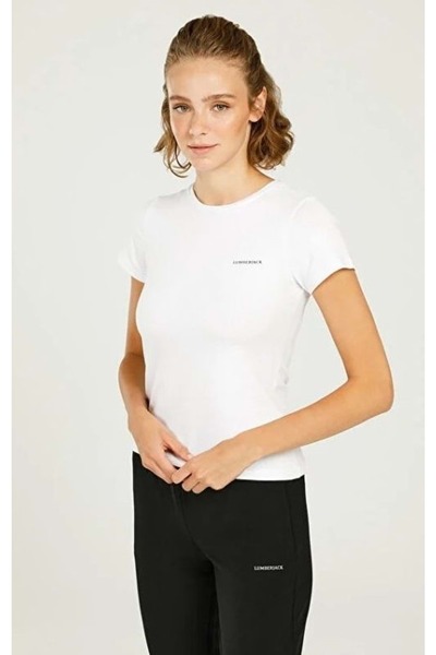 lumberjack W-ct129 Basıc C λαιμόκοψη Kadın Kısa Kol T-shirt Kadın Tişört Beyaz