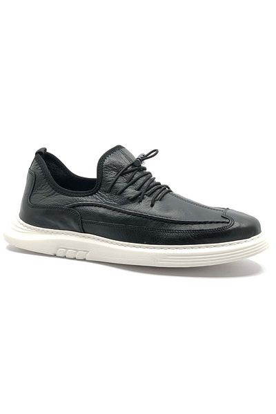 KCMN James Franco 6156 Casual Leather Men's Shoes Black-white