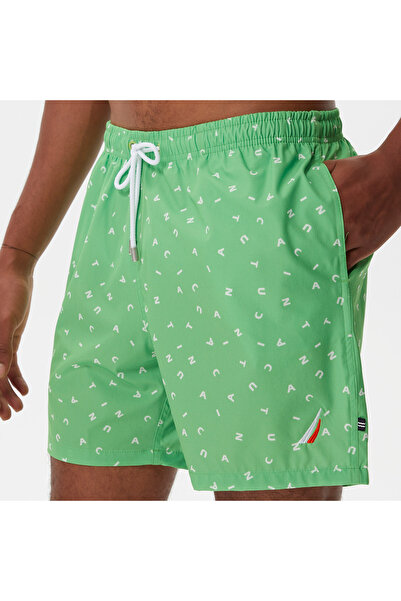 Nautica Erkek Yeşil Baskılı Deniz Şortu