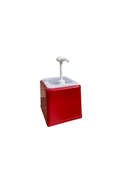 equry Ketçap Dispenseri | Pompalı | Kırmızı Stand 2.5L