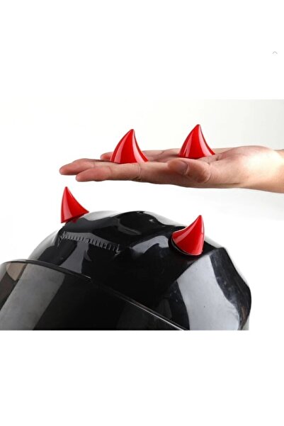 Genel Markalar Kırmızı Kask Boynuzu Kask Aksesuarı Sağ Sol Takım