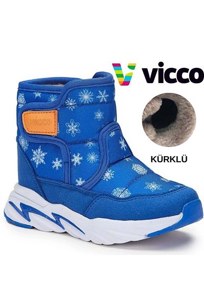 Vicco Monny Phylon Rubber Sole Ορθοπεδικές Παιδικές Μπότες Χιονιού Μπλε