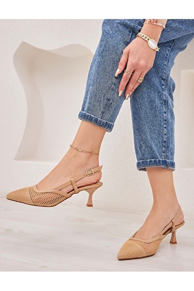 KCMN Feles Pantofi damă plasa cu toc scurt NUT