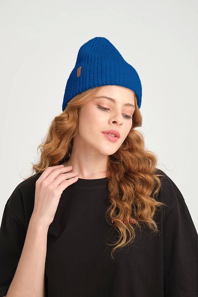 robanu Unisex Indigo Knitted Ribbed Beanie