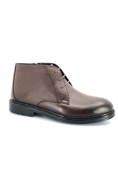 KOCAMANLAR Boots 605 100% Genuine Leather Men's Lace-Up Chelsea Boots Brown