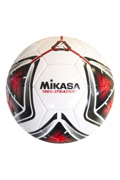 MIKASA كرة قدم Regateador مقاس 5 مخيطة يدويًا باللون الأحمر