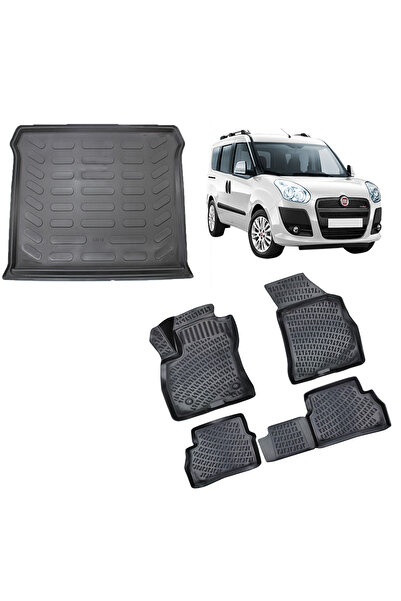 Rizline Fiat Doblo 2010-2022 3d Havuzlu Paspas Ve Bagaj Havuzu Siyah