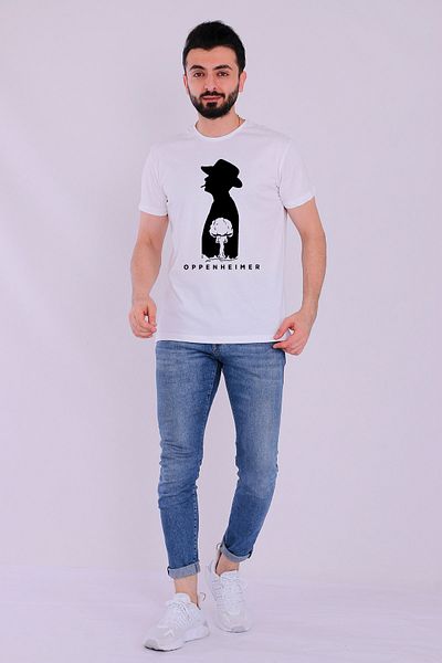 Tshirthane Ανδρικό μπλουζάκι Oppenheimer Nuclear White Shortarm