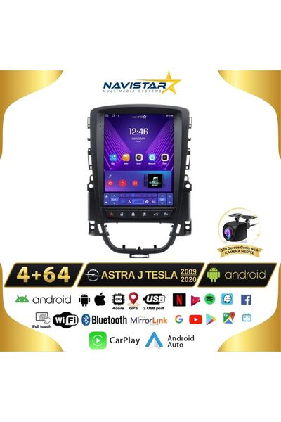 Navistar Opel Astra J Tesla 4gb 64gb 2009-2020 Model Android Qled Kablosuz Ca...