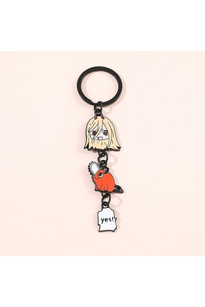 Köstebek Anime Chainsaw Man - Power Pochita Metal Keychain