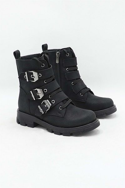 KCMN Aydindas Three Buckle Boots Παιδικές Μπότες Μαύρες