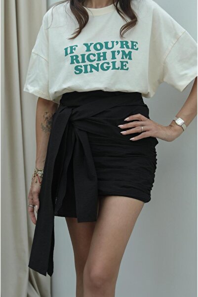 Havoş Чорна спідниця з дефектами матовий дизайн