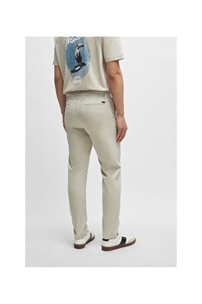 BOSS Esnek pamuklu saten daralan kesim pantolon