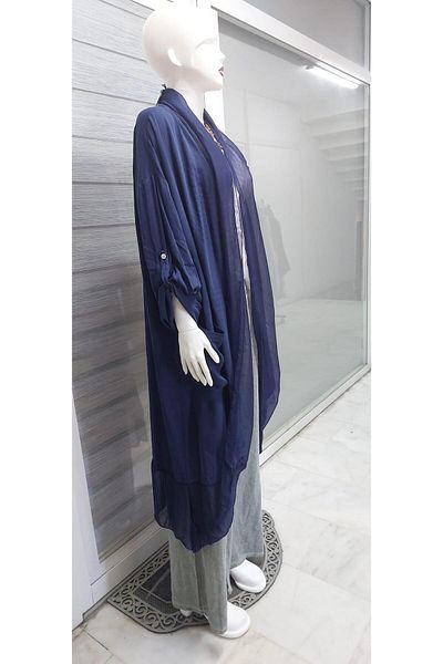Bohem Stil Itayan Silk Detailed Oversize Kaftan