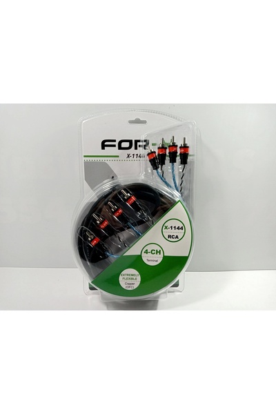 For-X Amfi RCA Kablosu – 4 Giriş 4 Çıkış – For-x %100 Bakır – Anfi Rca Kablos...
