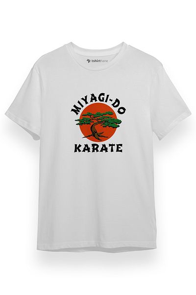 Tshirthane Ανδρικό μπλουζάκι Cobra Kai Miyagi Do Logo Λευκό κοντομάνικο
