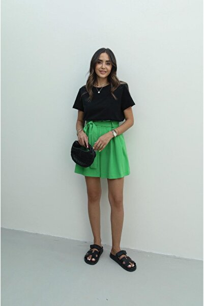 Havoş Ανοιχτό πράσινο σορτς με ζώνη