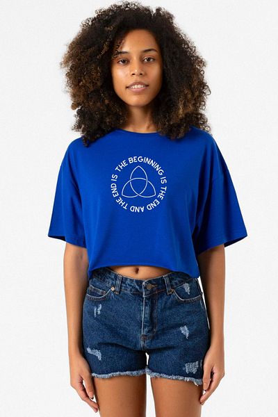 Tshirthane Dark The Beginning Blue Women's Crop T-shirt